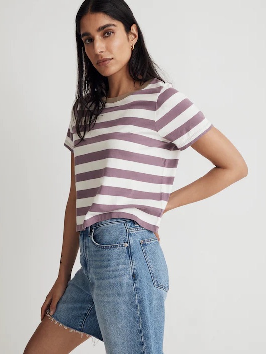 Softfade Cotton Boxy-Crop Tee
